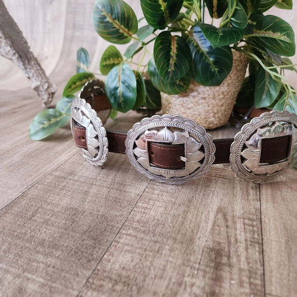 Brighton Brown Leather Sunflower Concho Belt - Picture 9 of 15